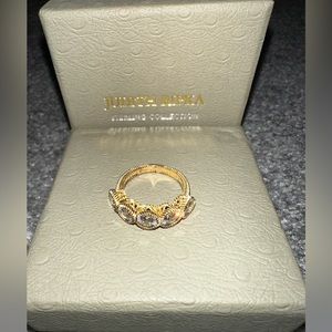 Judith Ripka Gold 5 Stone Ring